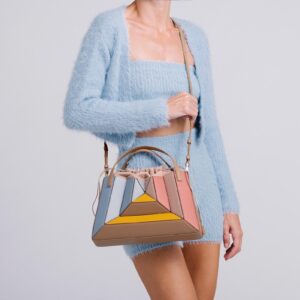 Contrast Colors Stitching Design Women Handbag