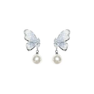 Crystal Butterfly Pearl Women Earring