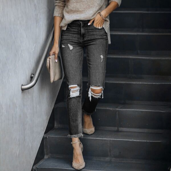 Ripped Slim Fit Vintage Women Jeans