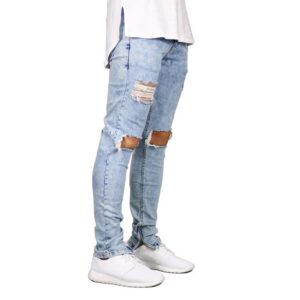 Destroyed Ripped Ankle Zipper Skinny Men Jeans