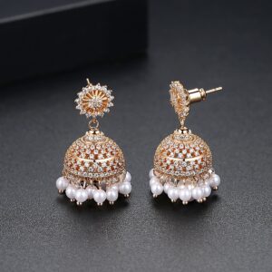 Copper Indian Style Pearls Earring Women