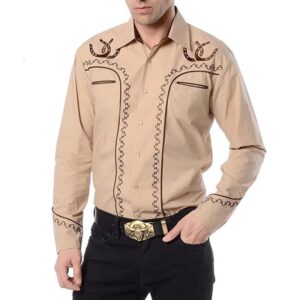 Fashion Embroidered Mens Shirt Western American